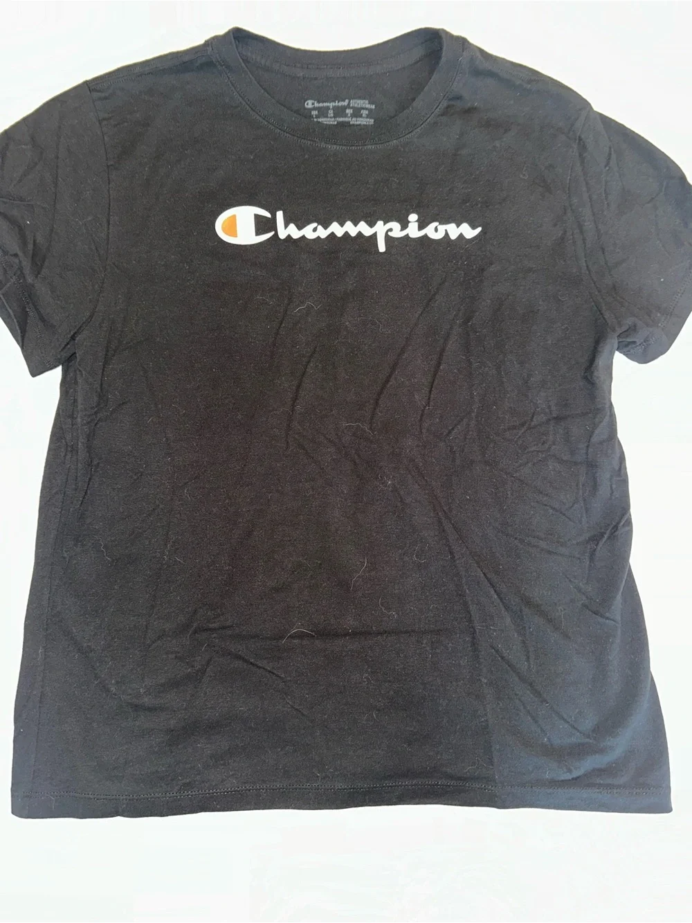Champion Kids Black Script Logo T-Shirt Youth Large